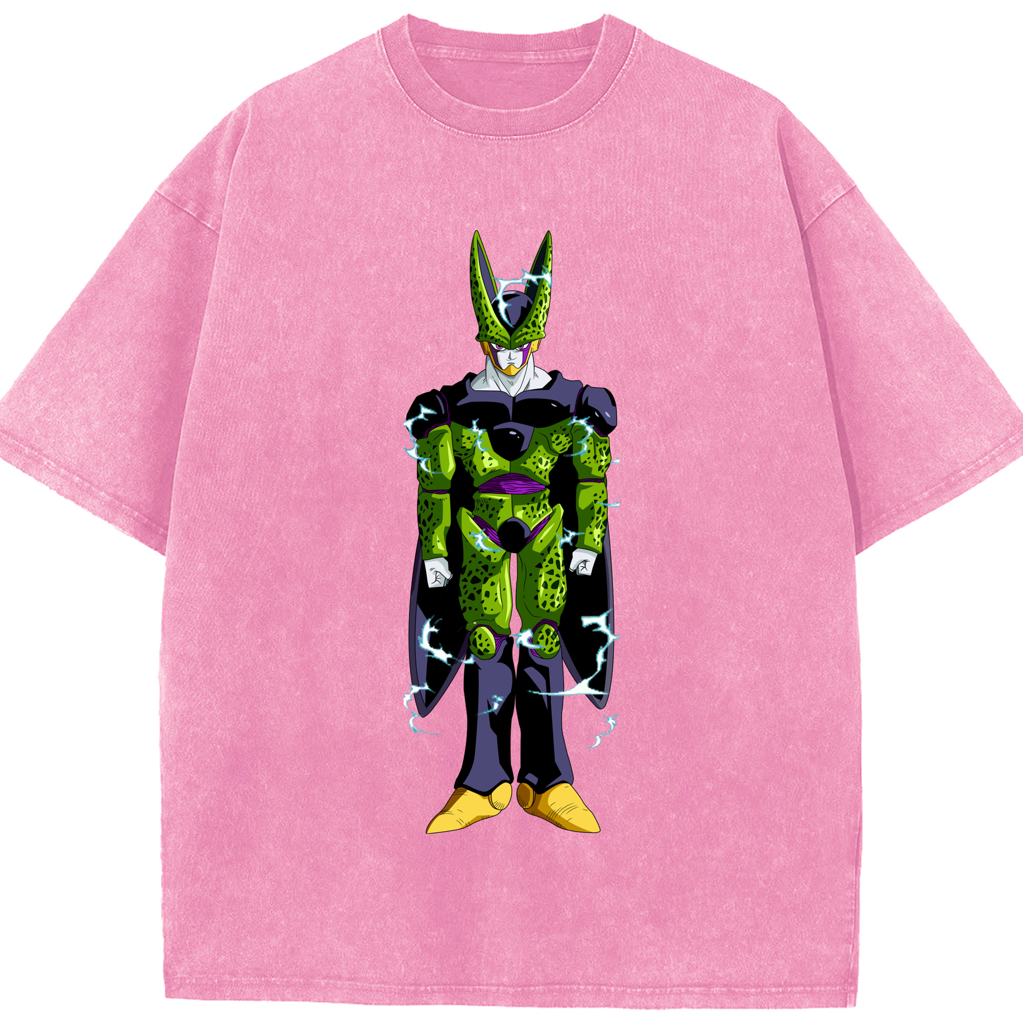 （画像用） ドラゴンボール セル DRAGON BALL Cell 綿100% ヴィンテージ風 半袖Tシャツ（フロントプリント）
